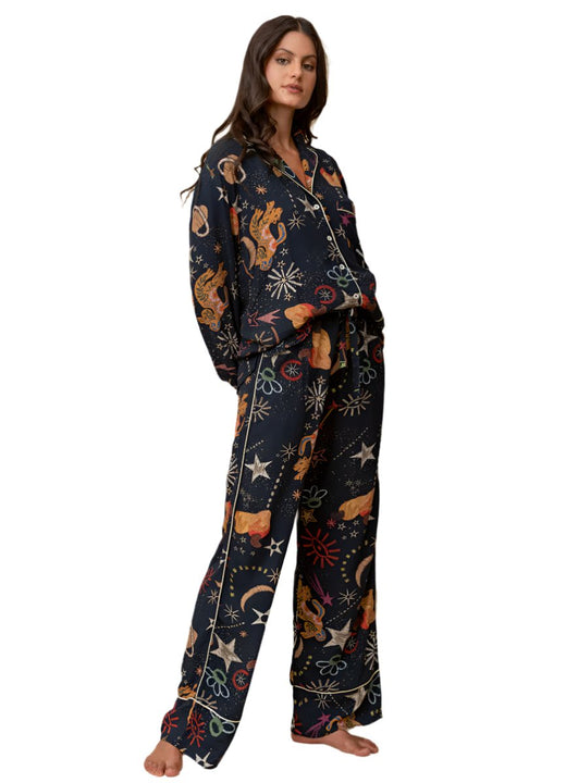 Maaji Night Jaguar Dandelion Long Sleeve Pant Set