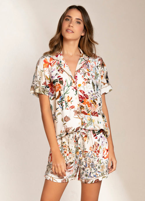 Alternative image -  Maaji Botanical Cream Slumber Short Sleeve Short Set