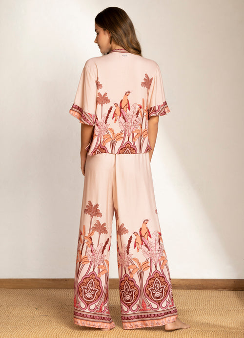 Hover image -  Maaji Pink Parrot Mabel Short Sleeve Pant Set