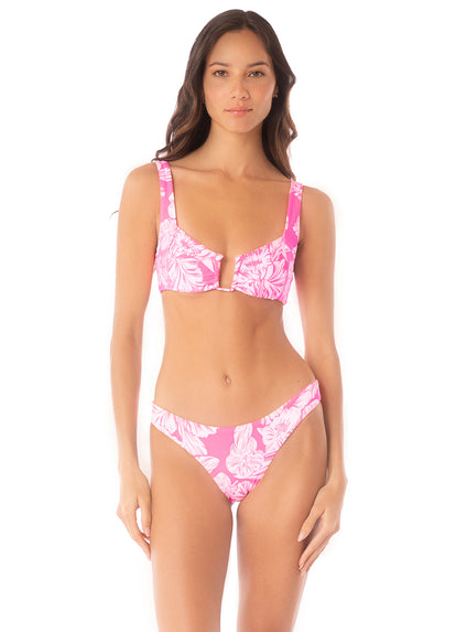 Thumbnail - Maaji Pink Blossom Flirt Low Rise Thin Side Bikini Bottom - 2