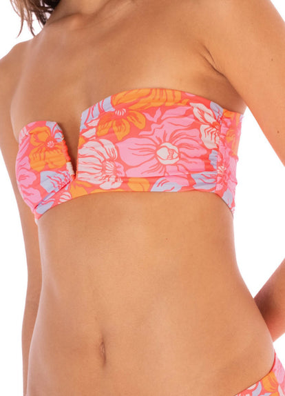  Maaji Flower Scape Flicker Strapless Bandeau Bikini Top