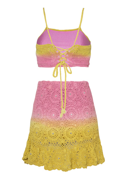 Maaji crochet floral mini halter dress 2024