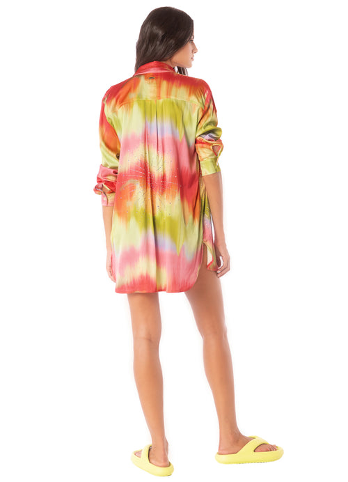 Hover image -  Maaji Lime Ombré Shibori Long Shirt