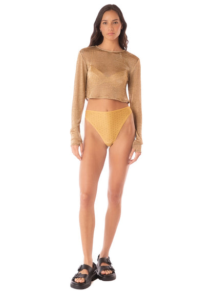  Maaji Golden Flake Zinnia Crop Top