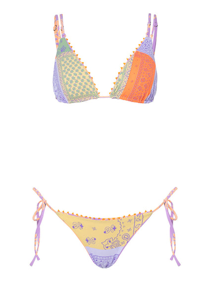 Thumbnail - Maaji Lilac Ferns Sunning Low Rise Tie Side Bikini Bottom - 10