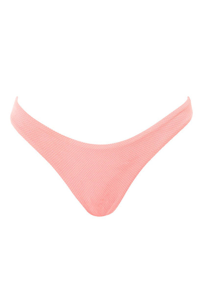 Maaji Coral Salmon Flirt Thin Side Bikini Bottom - XS / Orange / Cheeky Cut