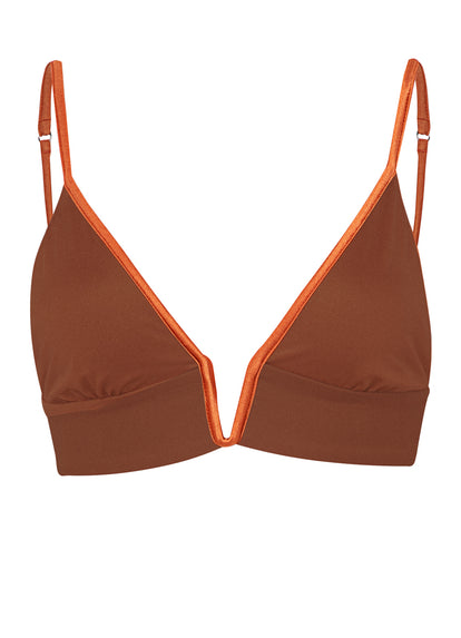 Thumbnail - Maaji Satin Umber Parade Triangle Long Line Bikini Top - 9