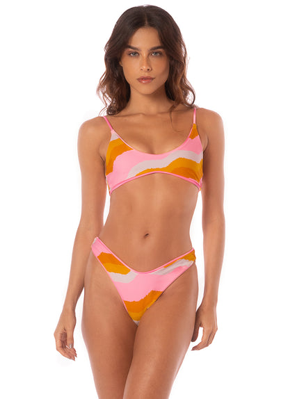  Maaji Orchid Pink Splendour Regular Rise Thin Side  Bikini Bottom