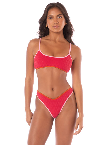 Thumbnail - Maaji Apple Red Splendour Regular Rise Thin Side Bikini Bottom - 8