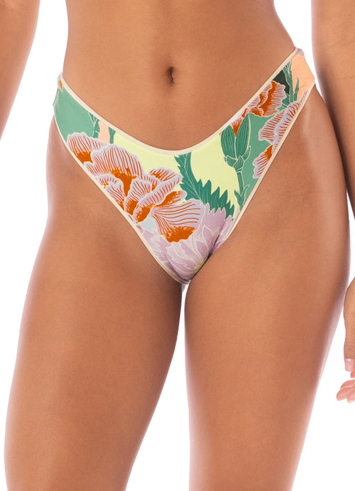 Hover image -  Maaji Shamrock Green Splendour Regular Rise Thin Side Bikini Bottom