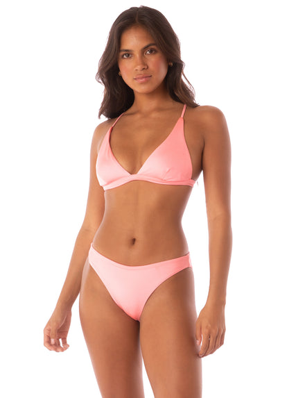 Thumbnail - Maaji Orchid Pink Ivy Fixed Triangle Bikini Top - 1