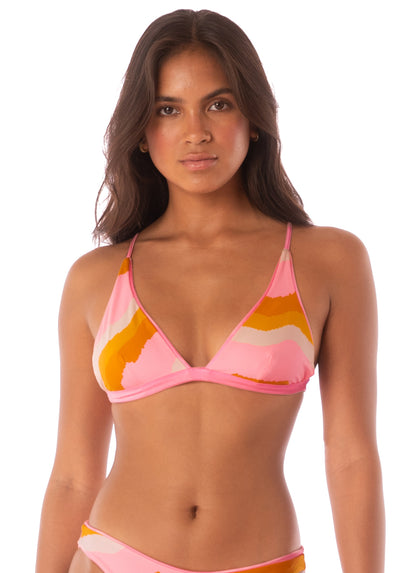 Thumbnail - Maaji Orchid Pink Ivy Fixed Triangle Bikini Top - 2