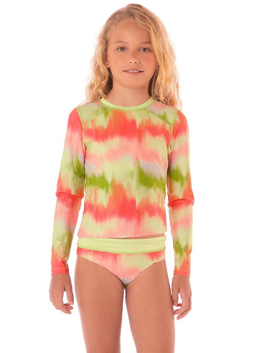 Main image -  Maaji Lime Ombré Odyssey Rashguard Set Girls