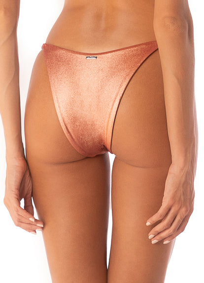 Thumbnail - Maaji Rust Copper Micro Midi Regular Rise Single Strap Bikini Bottom - 5