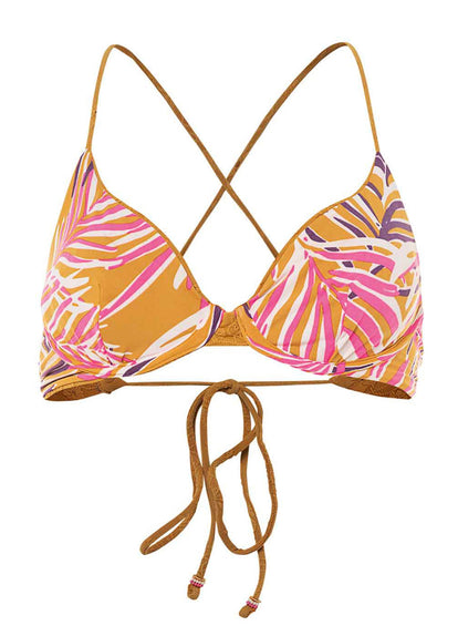 Womens Printed Beach Classics Athletic Triangle Bikini Top