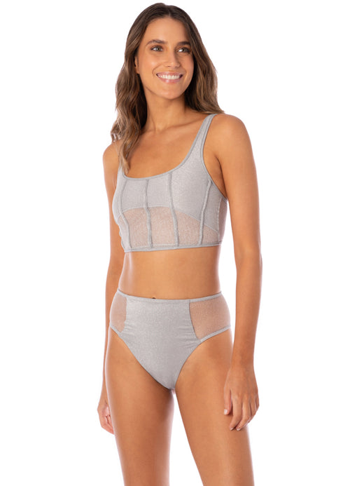 Main image -  Maaji Sparkle Mesh Hecate Swim Crop Top Bikini Top