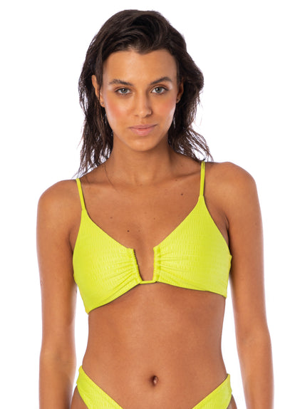 Neon Green Sports Bra Bikini Top