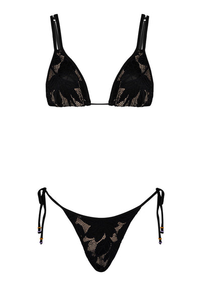 Thumbnail - Maaji Midnight Bouquet Itza Sliding Triangle Bikini Top - 10