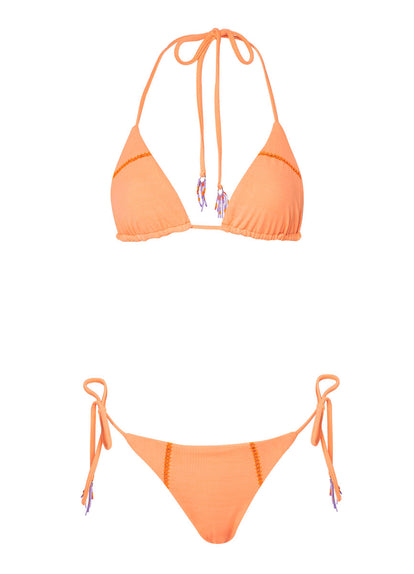 Thumbnail - Maaji Vibrant Apricot Balmlike Sliding Triangle Bikini Top - 11