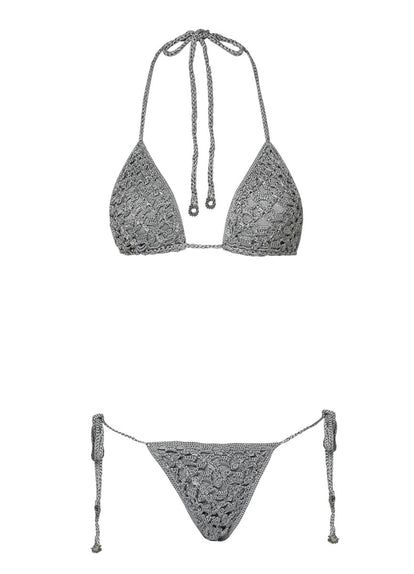 Thumbnail - Maaji Sparkle Mesh Balms Sliding Triangle Bikini Top - 9