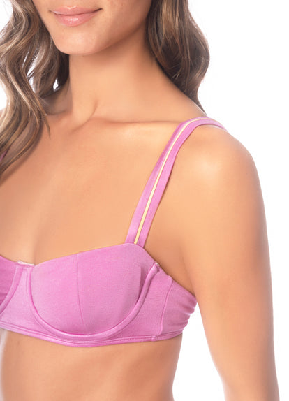 Thumbnail - Maaji Fondant Pink Serendipity Unmolded Underwire Bikini Top - 7