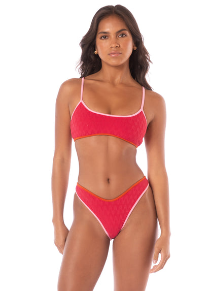  Maaji Apple Red Lane Classic Bralette Bikini Top