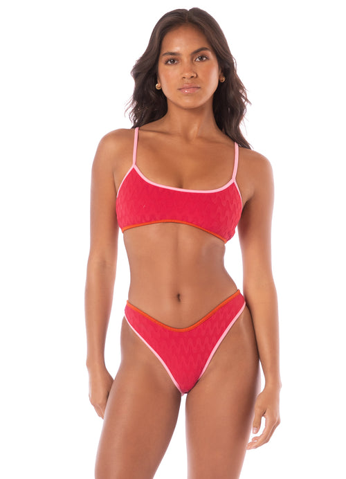 Main image -  Maaji Apple Red Lane Classic Bralette Bikini Top