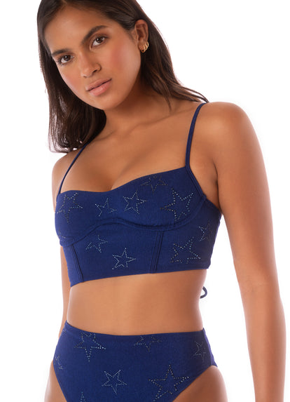 Thumbnail - Maaji Midnight Blue Twinkle Underwire Bustier Bikini Top - 6