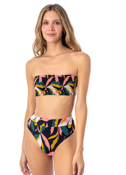  Maaji Lush Leaves Artemis Strapless Bandeau Bikini Top