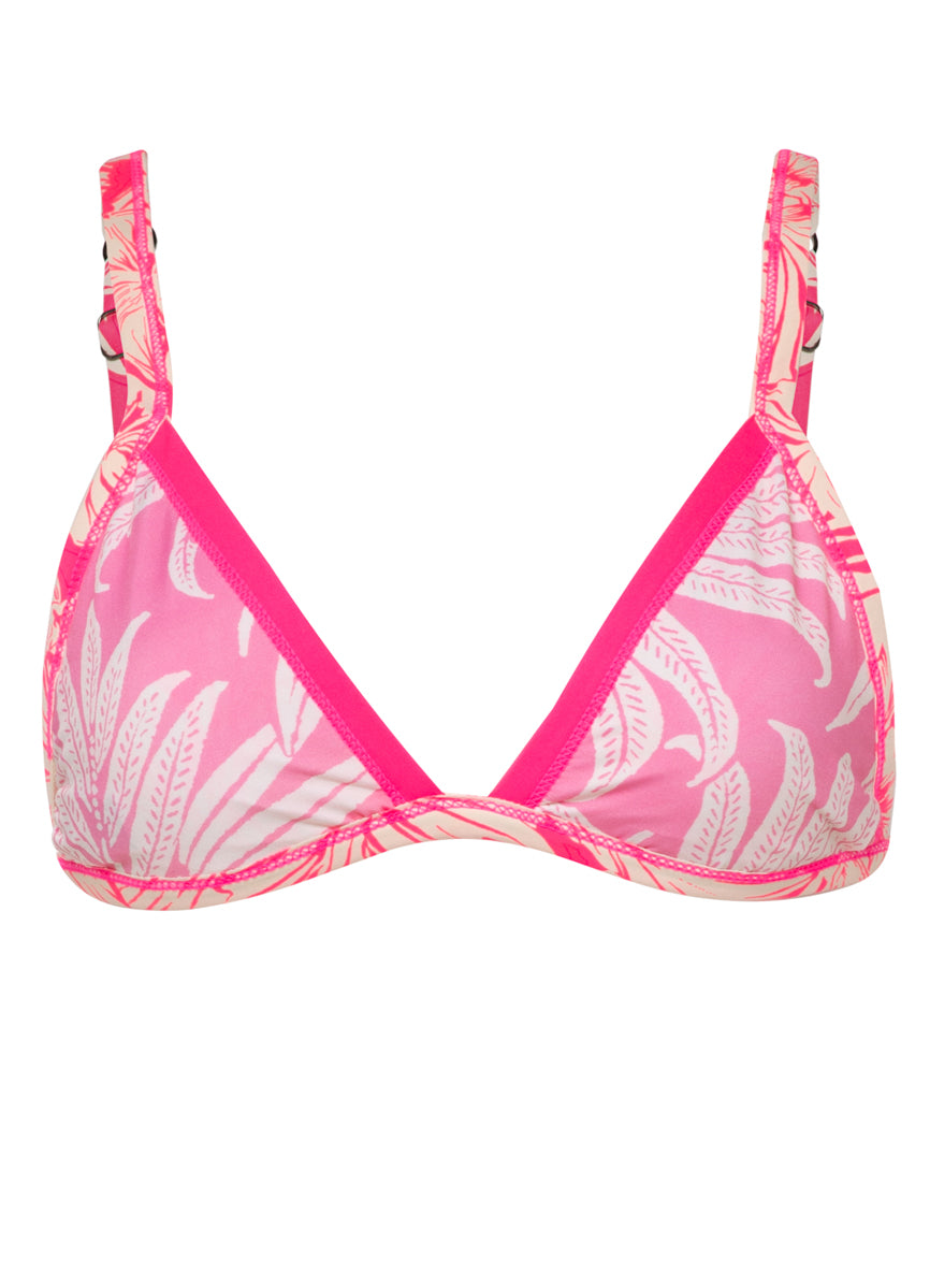 Maaji Pink Blossom Rewind Fixed Triangle Bikini Top