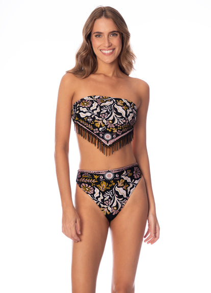 Thumbnail - Maaji Tapestry Of Leaves Sully High Rise Classic Bikini Bottom - 2