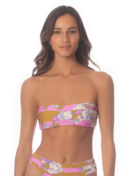 Thumbnail - Maaji Pink Fiore Lianna Strapless Bandeau Bikini Top - 7