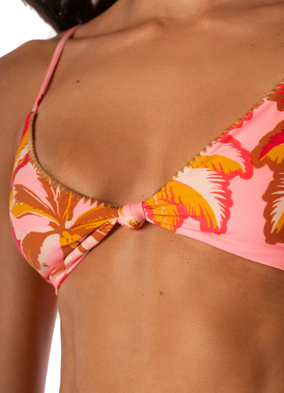  Maaji Pink Palms Sahara Fixed Triangle Bikini Top