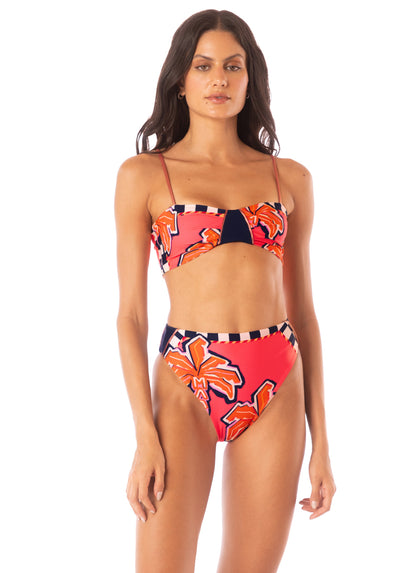  Maaji Racing Palms Opal High Rise Classic Bikini Bottom