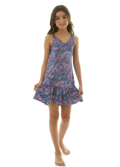 Thumbnail - Maaji Persian Rug Maya Girls Short Dress-Maaji-02,04,06,08,10,12,14,16,2 WAY WEAR,_tab_sizechartgirls,Blue,GIRLS,GIRLS BEACHWEAR,GIRLS DRESS 100% POLYAMIDE KNIT,GIRLS SHORT DRESS,KIDS,PINK SKY SPRITZE,SPRING 2022 - 4