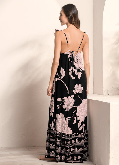 Maaji Evening Bloom Promise Long Dress - MD / Black