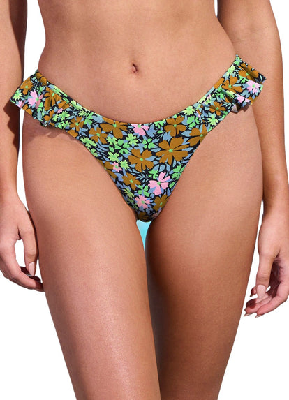 Maaji Blossom Kali Ruffle Bikini Bottom - XS / Multicolor / Cheeky Cut