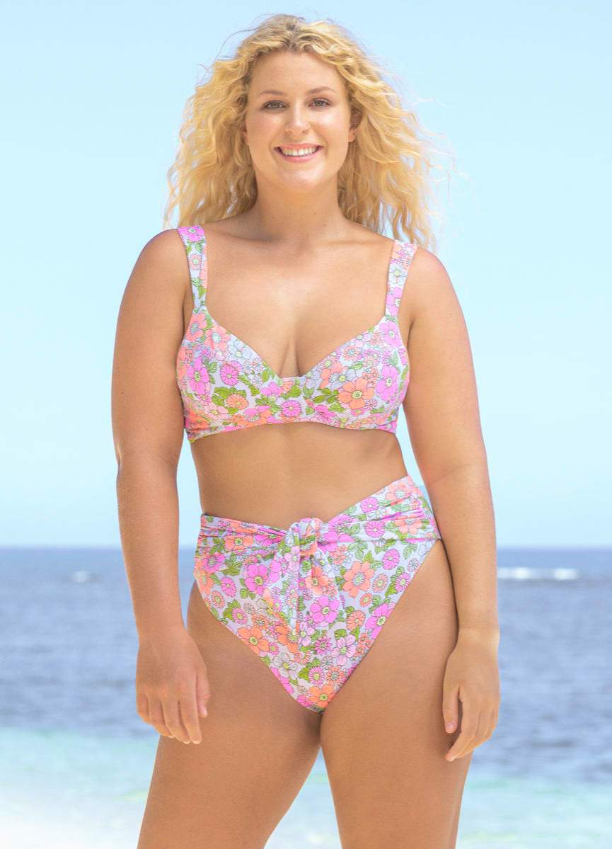 Maaji Flower Power Suzane High Rise/High Leg Bikini Bottom-Maaji-_tab_sizechartswim,BIKINI BOTTOM,CHEEKY CUT,HIGH RISE/HIGH LEG,HIGH RISE/HIGH LEG CHEEKY CUT,LG,Low Coverage,Low stock,LUCKY ME,MD,Pink,REVERSIBLE,ROLL THE DICE,SM,SUMMER 2022,SWIMWEAR,WOMENS,WOMENS SWIMWEAR BOTTOM 82% RECYCLED POLYAMIDE 18% SPANDEX KNIT,XL,XS,XXL,XXXL