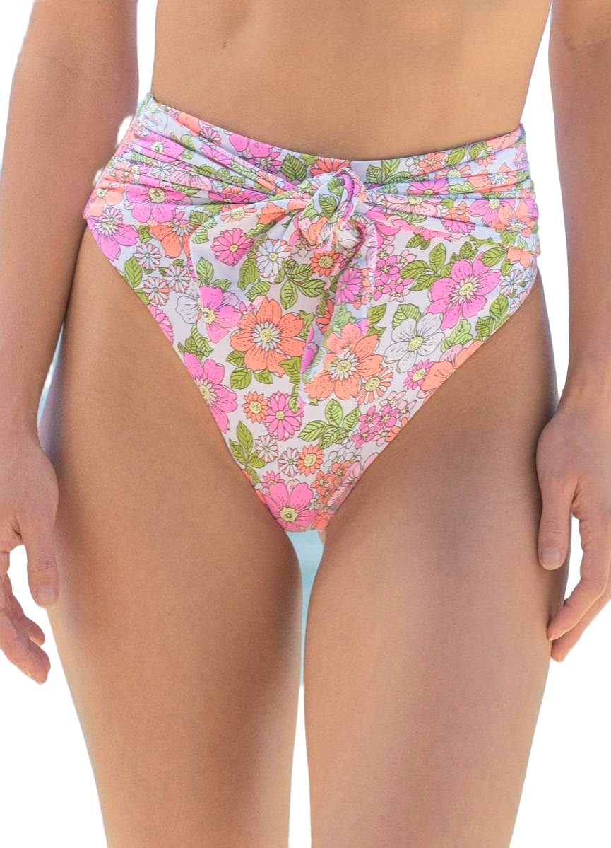 Maaji Flower Power Suzane High Rise/High Leg Bikini Bottom-Maaji-_tab_sizechartswim,BIKINI BOTTOM,CHEEKY CUT,HIGH RISE/HIGH LEG,HIGH RISE/HIGH LEG CHEEKY CUT,LG,Low Coverage,Low stock,LUCKY ME,MD,Pink,REVERSIBLE,ROLL THE DICE,SM,SUMMER 2022,SWIMWEAR,WOMENS,WOMENS SWIMWEAR BOTTOM 82% RECYCLED POLYAMIDE 18% SPANDEX KNIT,XL,XS,XXL,XXXL