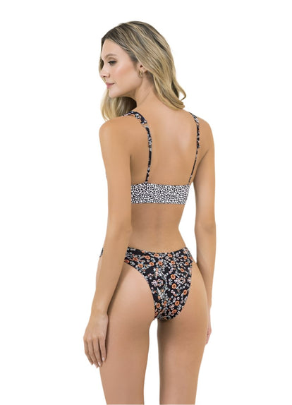  Maaji Black Rose Splendour High Leg Bikini Bottom