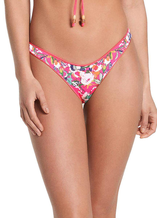 Hover image -  Maaji Fuchsia Dianthus Flirt Thin Side Bikini Bottom