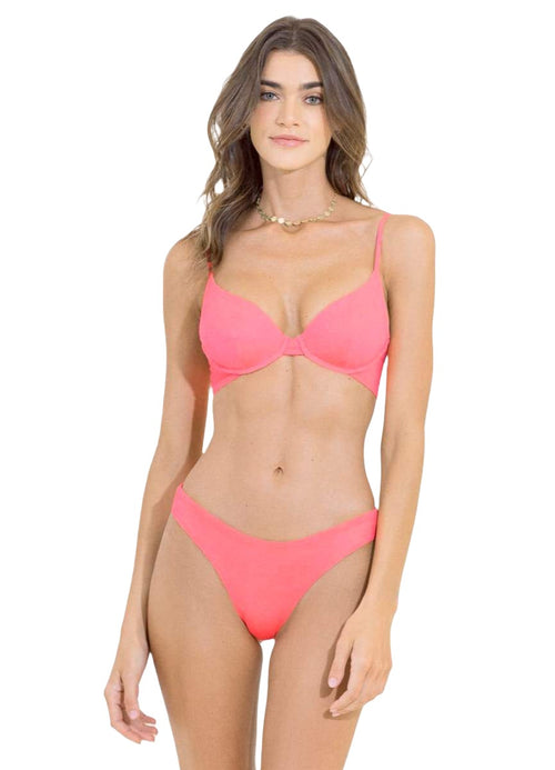 Main image -  Maaji Fandango Pink Dainty Underwire Bikini Top-Maaji-_tab_sizechartswim,BIKINI TOP,LG,LUCKY ME,MD,Pink,REVERSIBLE,ROLL THE DICE,SM,SUMMER 2022,SWIMWEAR,UNDERWIRE,UNMOLDED,UNMOLDED UNDERWIRE,WOMENS,WOMENS SWIMWEAR TOP 92% POLYAMIDE 8% SPANDEX KNIT,XL