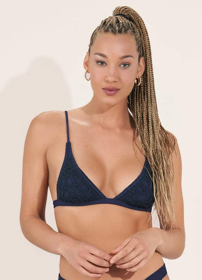 Thumbnail - Maaji Indigo Blue Ivy Fixed Triangle Bikini Top - 7