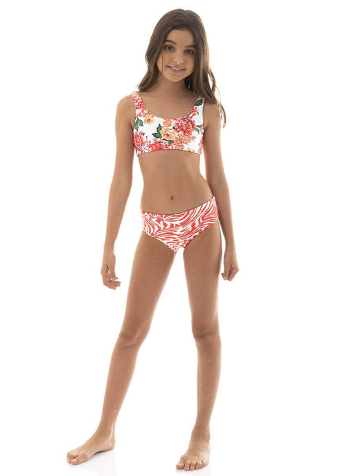 Alternative image -  Maaji Begonia Jungle Lava Girls Bikini Set-Maaji-02,04,06,08,10,12,14,16,_tab_sizechartgirls,BIKINI SET,GIRLS,GIRLS BIKINI SET,GIRLS SWIMWEAR,GIRLS SWIMWEAR TWO PIECE 92% POLYAMIDE 8% SPANDEX KNIT,KIDS,MatchOutfit,Red,REVERSIBLE,SPRING 2022,TROPI-COOL POOL