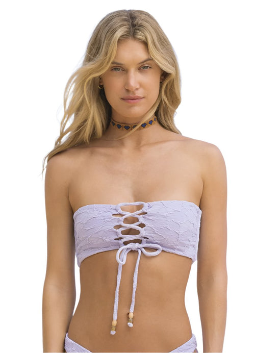 Hover image -  Maaji Lavander Daphne Puff Sleeve Bikini Top