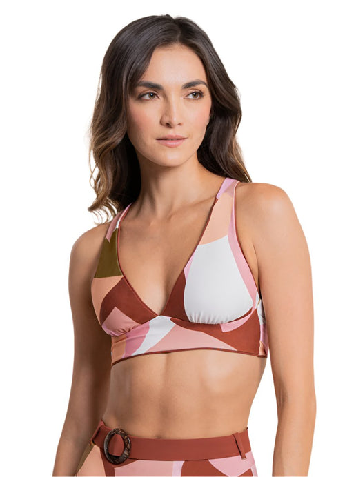 Hover image -  Maaji Moccachino Patri Long Line Triangle Bikini Top