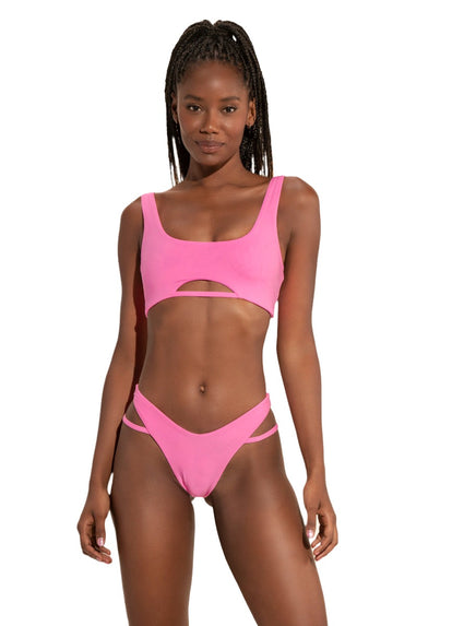 Maaji Bombon Pink Harper Sporty Bralette Bikini Top