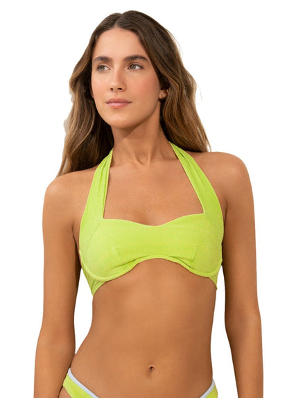 Thumbnail - Maaji Mellow Green Mara Halter Bralette Bikini Top - 2